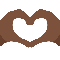 Heart Hands- Dark Skin Tone emoji on Twitter